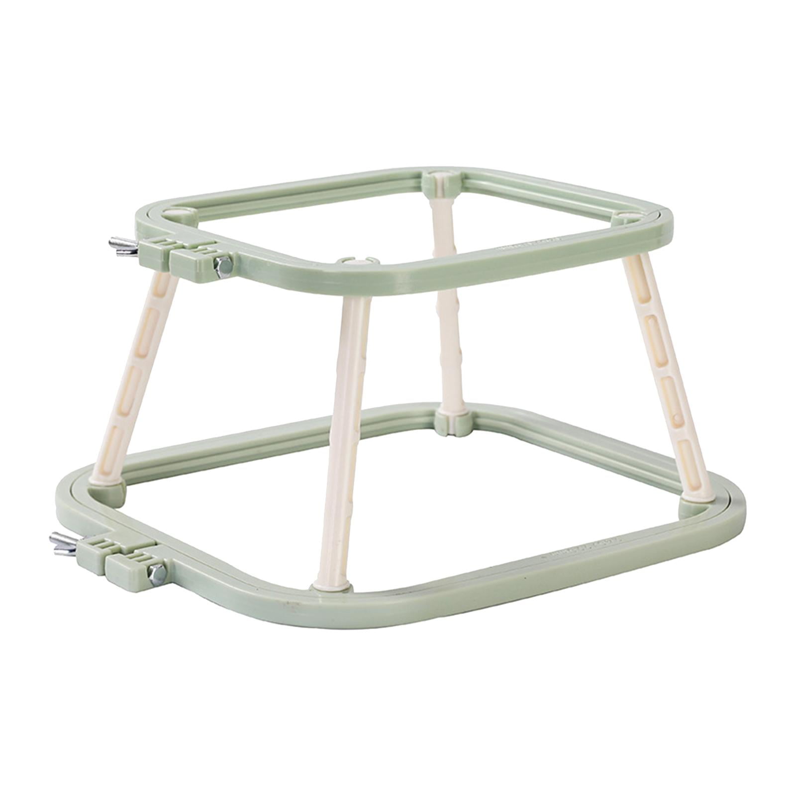 perfeclan Cross Stitch Rack Embroidery Frame Lap Stand Double Layer Art Crafts Stitching DIY Hands Embroidery Hoop Desktop green