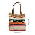 thumbnail image 3 of Beach Tote Bag for Women, Large Woven Straw Shoulder Bag with Colorful Stripes, Summer Vacation Travel and Pool Bag, 3 of 6