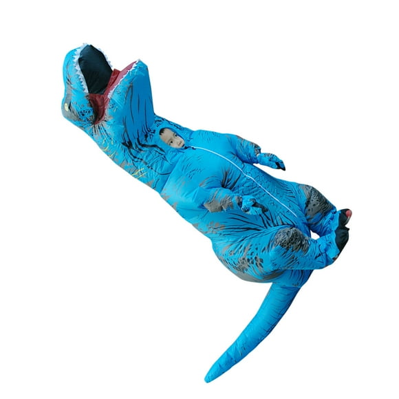 T Rex Inflatable Costume, Lightweight Craftsmanship Fashionable Inflatable Dinosaur Costume for Christmas Blue Children Style 120-140cm