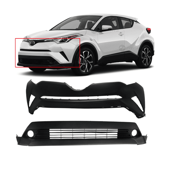 DCP Front Bumper Cover Kit For Toyota C-HR 2018-2019 TO1000431 TO1015112