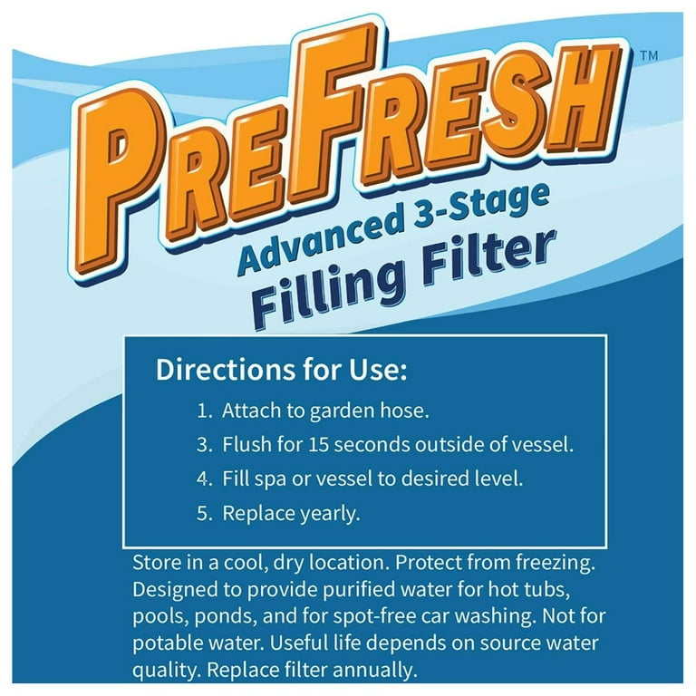 Pre Fresh Hose-End Water Filter for Filling Pool, Spa, Hot Tub & Spot-Free Car Wash