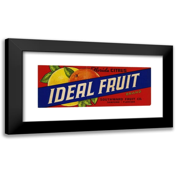 Anonymous 14x8 Black Modern Framed Museum Art Print Titled - Ideal Fruit Brand Citrus Label (1930-1950)