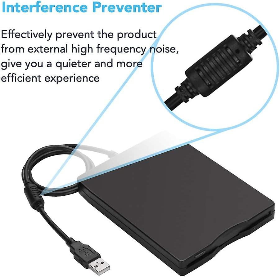 USB Floppy Drive, USB External Floppy Disk Drive 1.44 MB Slim Plug And Play FDD Drive For PC Windows