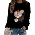 thumbnail image 4 of Camisas informales de manga larga para mujer, sudadera de cuello redondo con estampado de rombos geométricos, jersey de cuello redondo, Tops tipo túnica holgados Pompotops FGAJ1131, 4 of 6