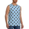 thumbnail image 2 of Fotbe Men's french Bulldog Face Print Men's Sleeveless Muscle Tank Tops Casual T-Shirts for Gym Workout Beach-Small, 2 of 8