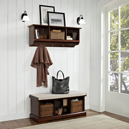 Crosley Brennan Entryway Storage Bench With Storage Shelf