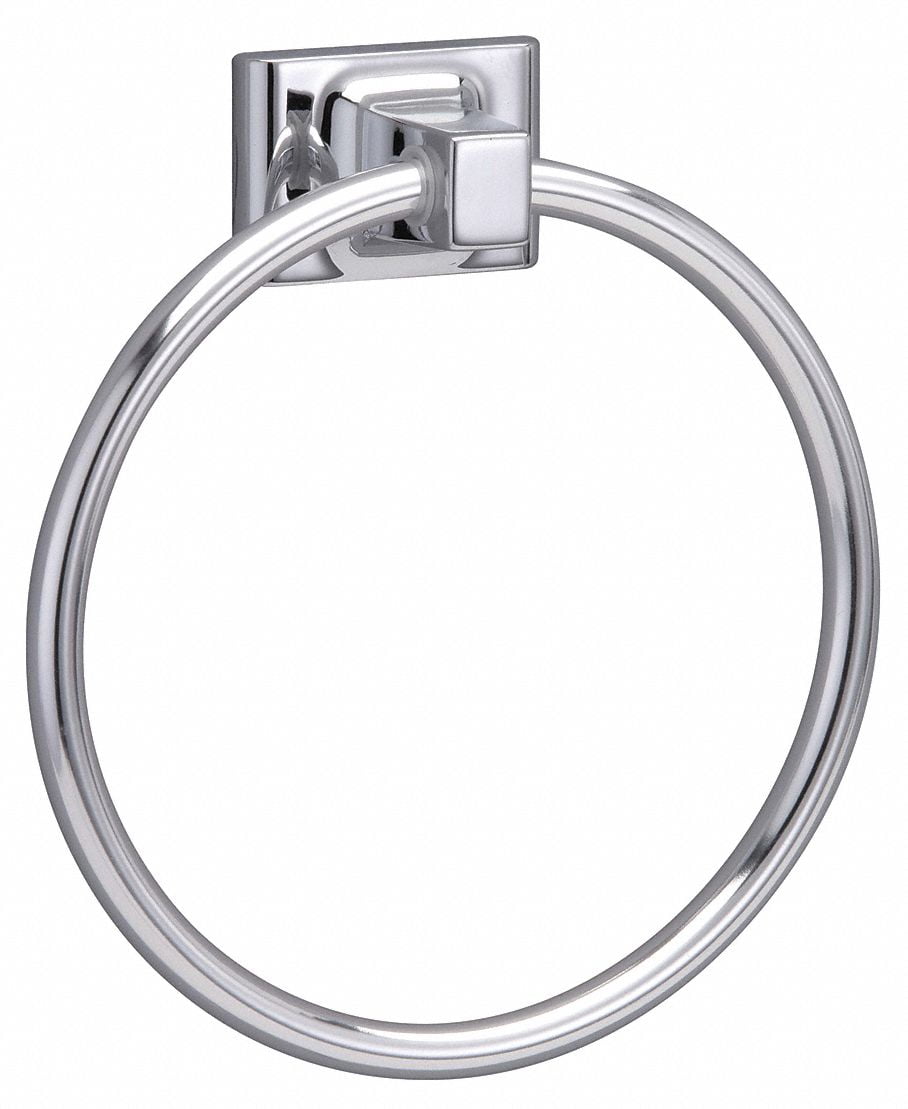 Hand Towel Ring Metal Zinc Base Wall Mount Minimalist Style in Chrome Finish 