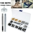 thumbnail image 2 of Grommet Kit 150 Sets Grommets Eyelets with Storage Box & 1 Pieces Install Tool Kit 10mm /5 mm Inside Diameter Grommet Tool Kit for Leather Fabric Canvas Belt Craft Making, 2 of 9