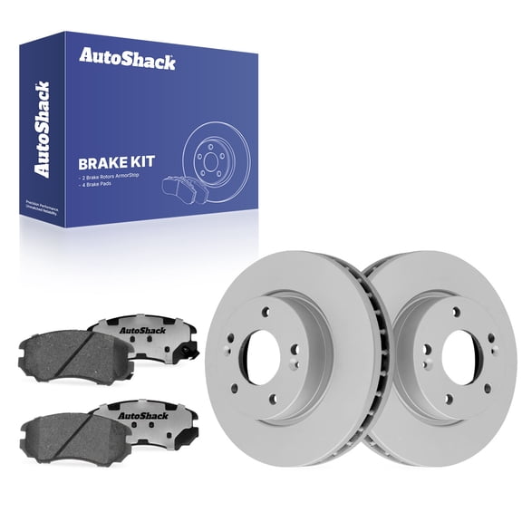AutoShack Front Vented Coated Brake Rotors   Ceramic Pads 6-PC Brake Kit Replacement for 2007-2010 Hyundai Elantra ArmorStop 10.83" (275 mm)
