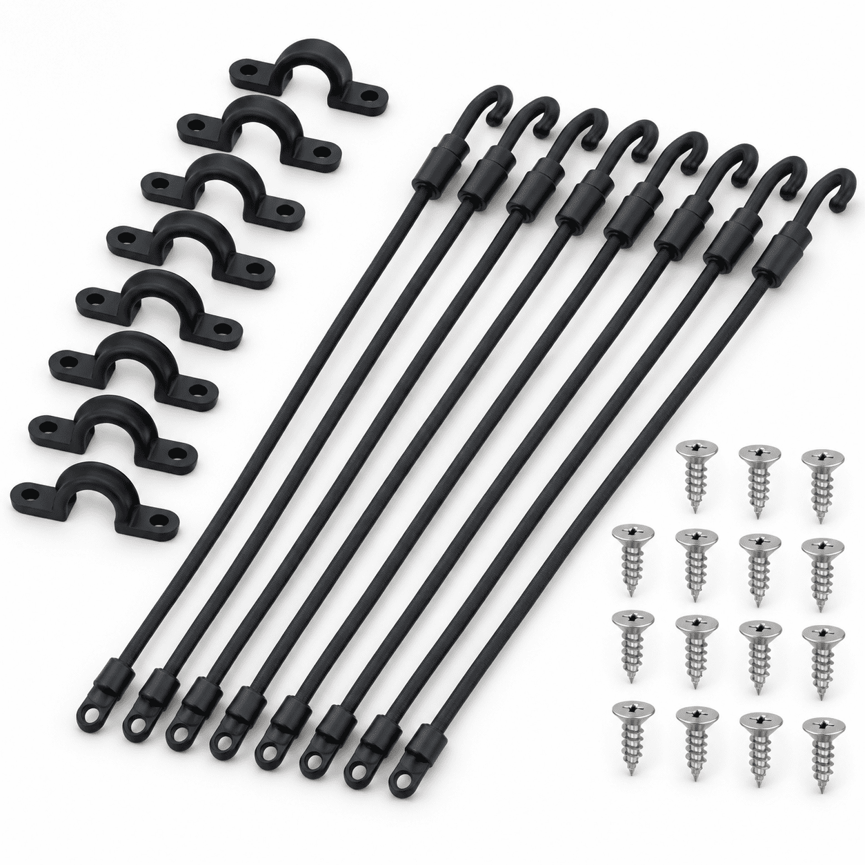 12 Inch 8 Set Fishing Rod Hold Down Straps Boat Deck Tamer Straps