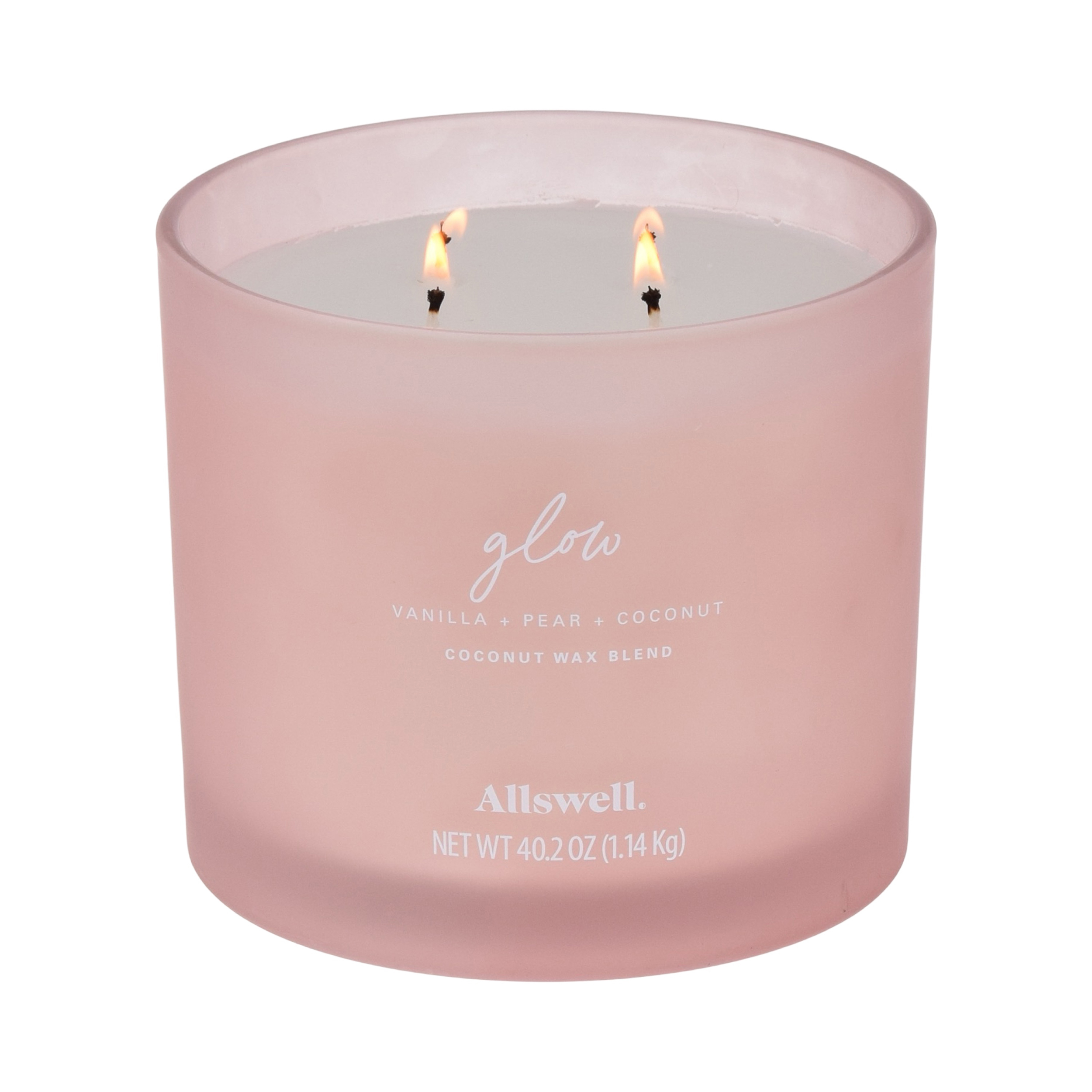 Allswell Glow 4-Wick Scented Spa Jar Candle, Vanilla Pear Coconut photo 1