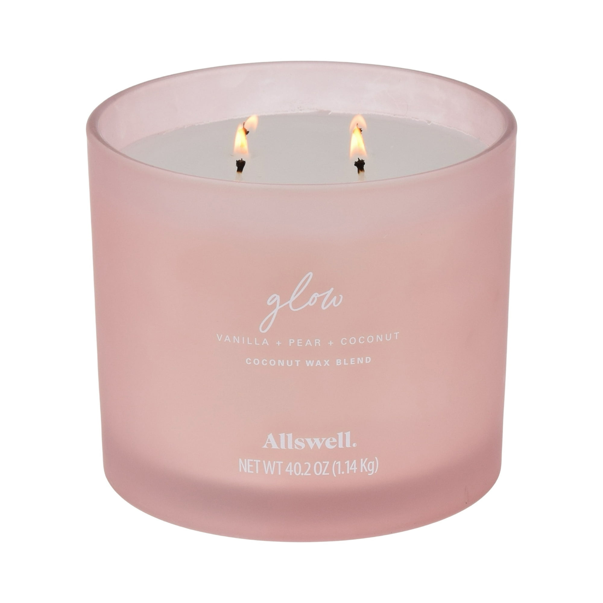 Allswell Glow Vanilla + Pear + Coconut Scented 4-Wick Spa Jar Candle, 40.2 oz