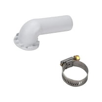 Whirlpool 208847 Washer Siphon Elbow & Clamp, White