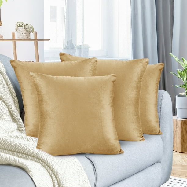 Pack of 4 Velvet Throw Pillow Covers Decorative Soft Square Cushion
