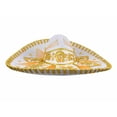 thumbnail image 3 of White and Gold Mexican Mariachi Charro Sombrero Adult – Velvet Hat with Embroidery, 3 of 3