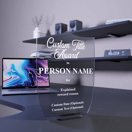 Personalized Acrylic Award or Trophy for Activities I Custom Trophy Plaque I Make Your Own Acrylic Award I Multiple Options for Customization (Acrylic Base Base)