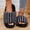 Black, variant on Women Autumn Winter Striped Plush Fleece Open Toe Slide House Slippers Warm Lined Cushioned Flat Indoor Footwear Sky Blue 10-10.5(44)