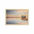 thumbnail image 1 of Nautical Wall Art with Frame, Vessel on Coast Long Exposure Dramatic Sunset Photo Solitude Lonely Twilight Theme, Printed Fabric Poster for Bathroom Living Room, 35" x 23", Blue Peach, by Ambesonne, 1 of 2