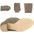 thumbnail image 4 of Unique Bargains Bottes Hauteur Genou à Bout Rond à Talons Épais pour Femme Taupe (Taille 7), 4 of 7