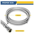 thumbnail image 2 of 10 FT Refrigerator Water Line,Stainless Steel Braided Ice Maker Hose with 1/4" Comp X 1/4"Compression Fittings(5PCS,10 Foot)(HOSE001-5Pack), 2 of 6