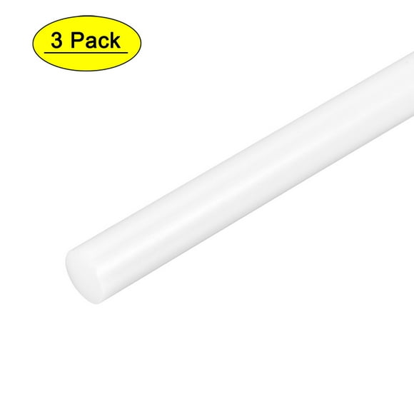 Unique Bargains (POM)Plastic Round Rod,Polyoxymethylene Rods,13mm Dia 50cm Length White Engineering Plastic Round Bar 3 pcs