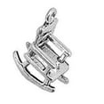 thumbnail image 1 of Sterling Silver 20" 1.2mm Box Chain 3D Wooden Rocking Chair Pendant Necklace, 1 of 2