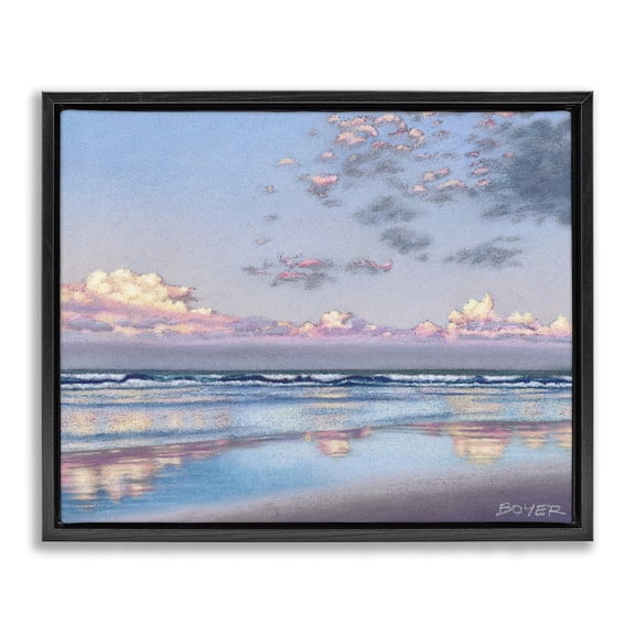 Stupell Industries Nature's Poetry Seascape Black Framed Floater Canvas Wall Art, design by Susy Boyer