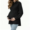 thumbnail image 4 of yocbz Maternity Sweaters Women Maternity Tops Casual Tunic Fall Shirts Crew Neck Long Sleeve Pregnancy Clothes Black,Size for 13-14 Years, 4 of 8