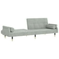 thumbnail image 5 of vidaXL Sofa Bed with Cushions Light Grey Velvet, 5 of 5