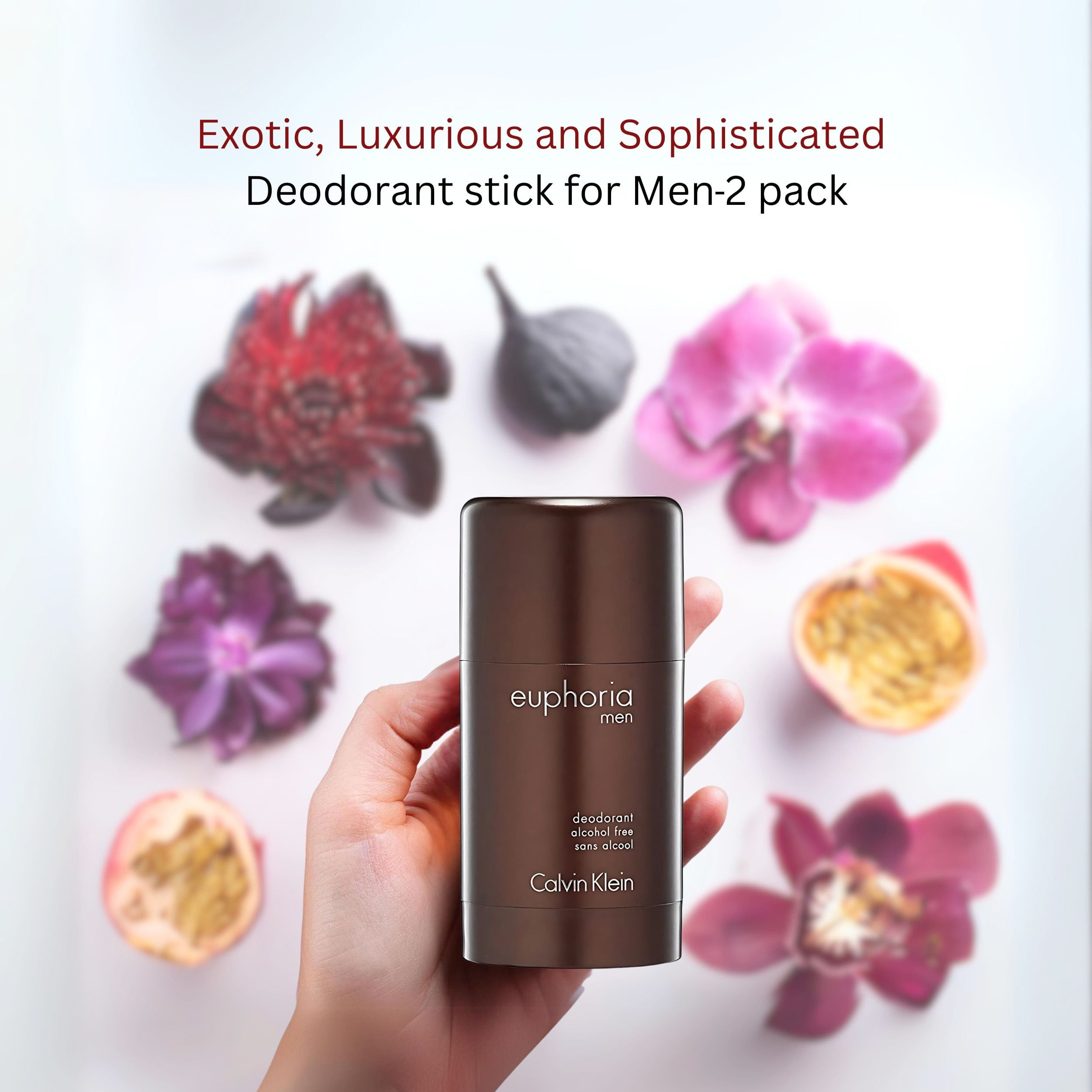 Calvin Klein Euphoria Deodorant for Men, 2.6 Oz (Pack of 2)