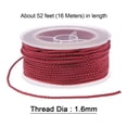 thumbnail image 2 of Unique Bargains Nylon Thread Twine Beading Cord 1.6mm Extra-Strong Braided Nylon Crafting String 16M/52 Feet, Dark Red, 2 of 7