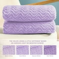 thumbnail image 4 of Exclusivo Mezcla Twin Size Jacquard Weave Wave Pattern Flannel Fleece Velvet Plush Bed Blanket as Bedspread/Coverlet/Bed Cover (90" x 66", Light Purple), 4 of 8