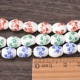 thumbnail image 5 of U8MO 20pcs 8x10mm Oval Floral Pattern Ceramic Porclelain Loose Beads for DIY Jewelry-H# Red, 5 of 5