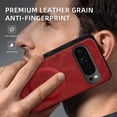 thumbnail image 3 of Case for Google Pixel 9 Pro XL, Compatible with Magsafe, Ultra Slim Drop Protective Shockproof Back Case Anti-Slip, PU Leather + Soft TPU, Support Magnetic Car Mount for Google Pixel 9 Pro XL -Winered, 3 of 9