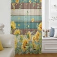 thumbnail image 6 of Sunflower Sheer Curtains 108" Extra Long, Summer Eucalyptus Botanical Floral Teal Brown Wood Light Filering Curtains, Privacy Drapes Simi Floor to Veiling Curtain for Living Room Window Treatment, 6 of 9