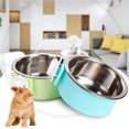 thumbnail image 3 of Alimentador de acero inoxidable Greeniant para perros gatos y cachorros tazón de agua para comida azul L, 3 of 6