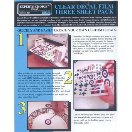 - Clear Laser Decal Film Sheet 3pk Bare-Metal Foil