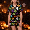 thumbnail image 2 of Dmsael Girls Halloween Pajamas Toddlers Halloween Baby Kids Girl Pumpkin Pajama Set Jammies Button Down Sleepwear Pjs for Girls 2T 3T 4T 5T 6T 7T 8T, 2 of 6