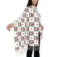 thumbnail image 4 of Honeii Gnomes and Hearts Print Scarf Oversized Scarf Tassel Fall Winter Thick Scarf Warm Shawl Women,Women's Scarves & Wraps, 4 of 8