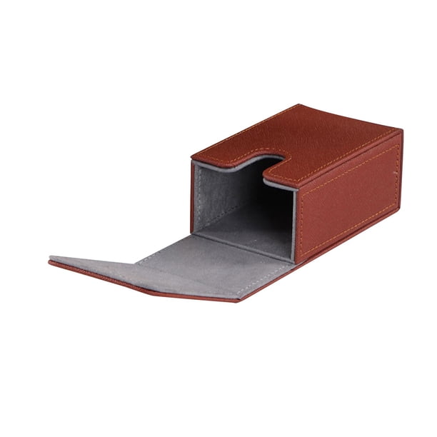 Caja de baraja de cartas coleccionables, portatarjetas contenedor, organización de tarjetas de exhibición para tarjetas coleccionables de tarjetas de Marrón