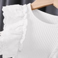 thumbnail image 5 of BFHHYA Girls Ribbed Knit Shirts Ruffle Short Sleeve Crew Neck Top Shirts Solid Cute Summer Blouses for Big Girls 5-13 Years, 5 of 5