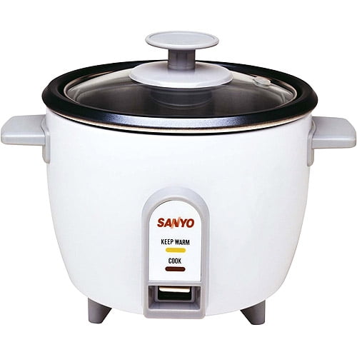 Sanyo Rice Cooker, Vegetable Steamer, 3 Cup, White