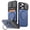 Blue, variant on For iPhone 17 Pro Max Case with Card Holder & Kickstand & Slide Camera Lens Cover & Camera Stand & Wallet, Heavy Duty Rugged Phone Case Cover
