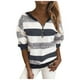 thumbnail image 1 of Gibobby Blusas Para Mujeres rayas blusa larga manga pulóver sudadera mujer cremallera blusa de mujer（Gris， XL), 1 of 5