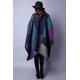 thumbnail image 4 of Abrigos de chales de manta para mujer, morado, suéter de cárdigan de gran tamaño con capa de poncho frontal abierto de invierno, 4 of 4
