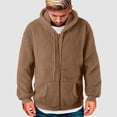 thumbnail image 5 of Tanhomme Men's Winter Jackets Fleece Coats Insulated Thermal Snowboard Jacket Men's Plus Size Color Block Plush Sweatshirt Zipper Hoodie Soft Top Coat Long Sleeve Hooded Sweatshirt Top Jacket, 5 of 7