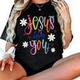 thumbnail image 2 of 100% Cotton Jesus Loves You T-Shirt, Christian Faith Tee, Bible Verse Shirt for Men Women, Religious Inspirational Apparel, Spiritual Gift Idea, Jesus Cross Graphic Top, Faith Based Shirt Cream, 2 of 5