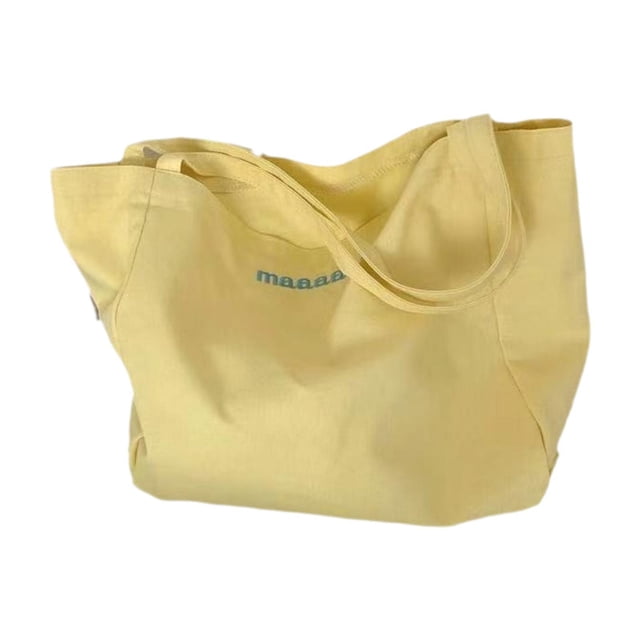 Bolsa de lona Bordería Bordería Bolsa de compras reutilizables para el gimnasio Trabajo en primavera Amarillo