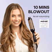 Wavytalk Thermal Brush for Blowout Look, 1 1/2 inch Ionic Heated Nylon Brush Get Natural Curls, Rose Gold