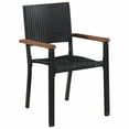 thumbnail image 2 of vidaXL 5 Piece Outdoor Dining Set Poly Rattan and Acacia Wood Black, 2 of 5